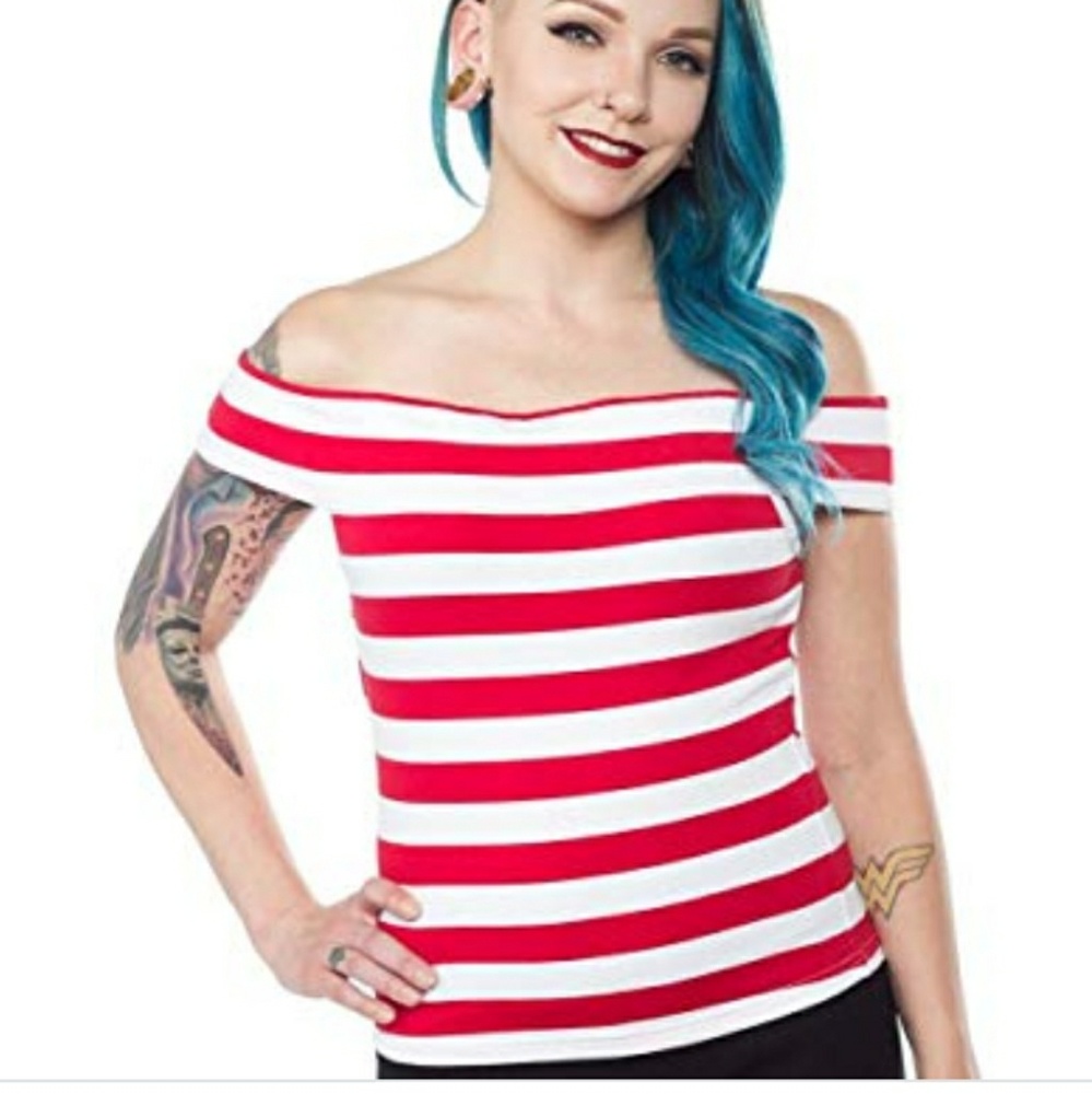 Sourpuss


Stripe Sandy Top Red/White
